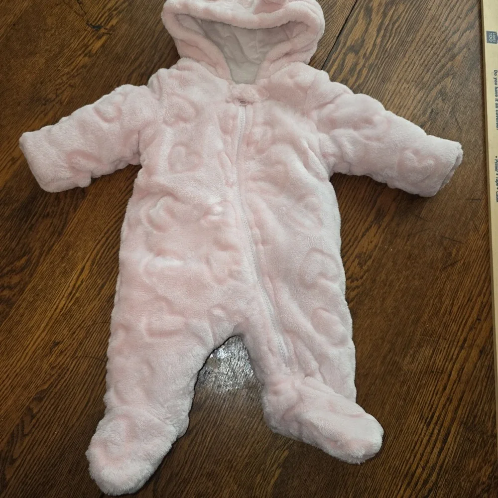 Pink 0/3 MO Wonder Nation Winter Outfit Soft Fluffy Warming Sack Infant Newborn